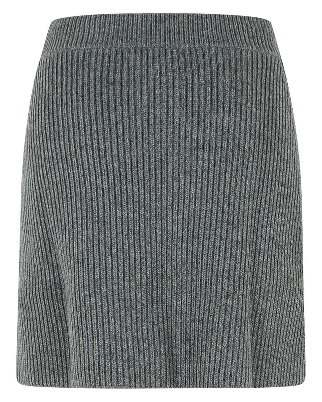 Jil Sander Gray Wool Miniskirt