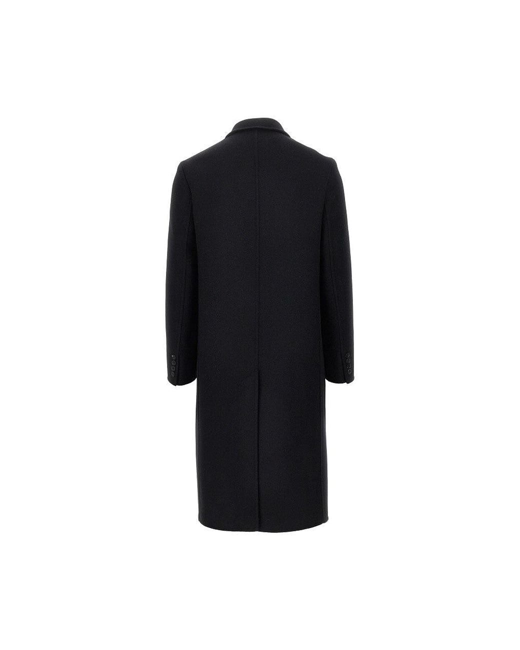 Saint Laurent Black Double Wool Felt Coat for men