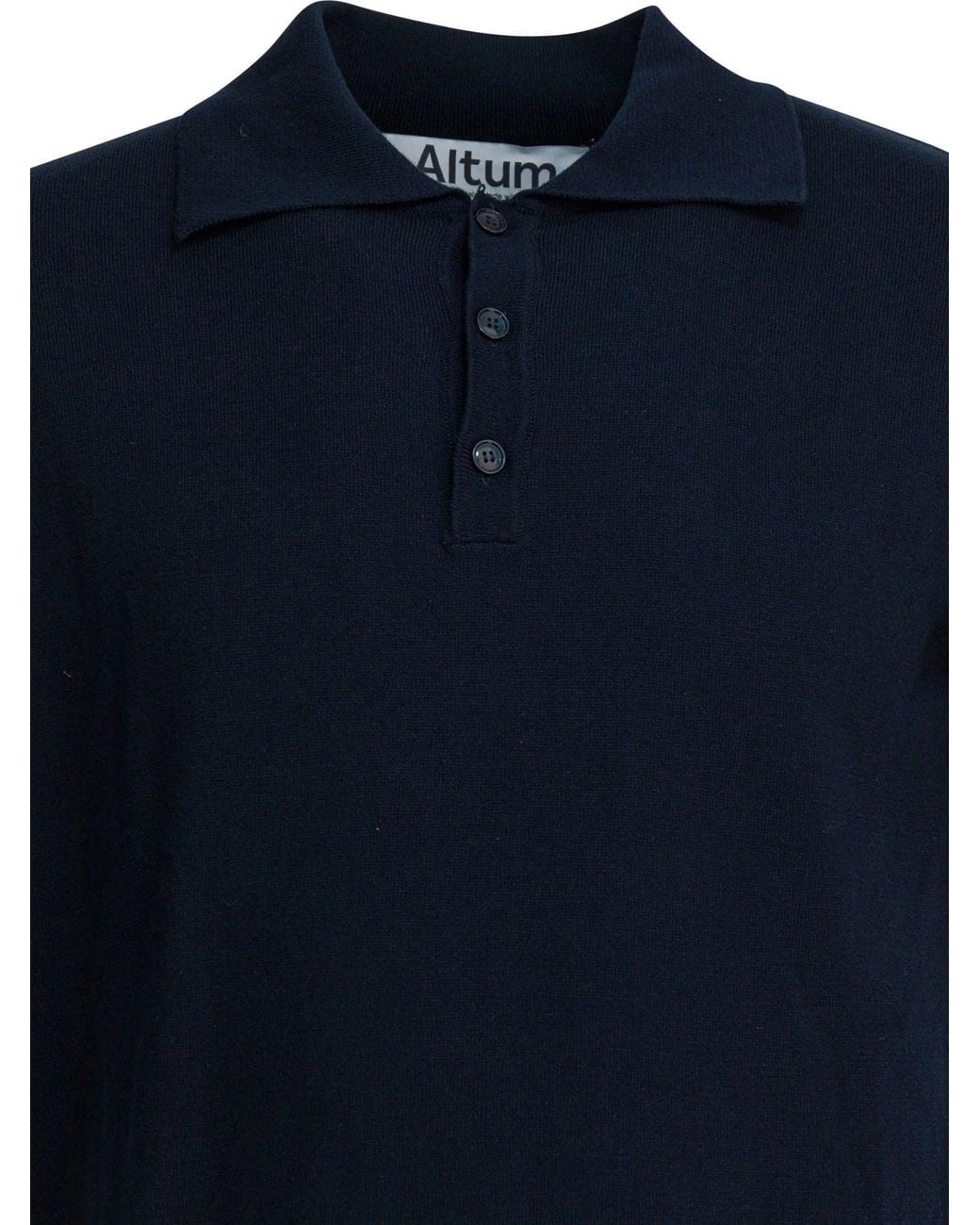 Altum Blue Cotton Polo Shirt for men