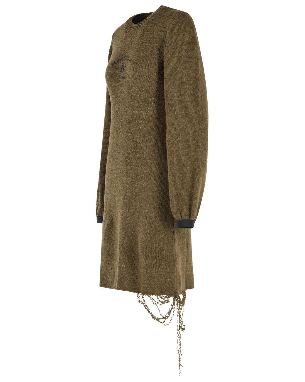 MM6 by Maison Margiela Green Wool Blend Midi Dress