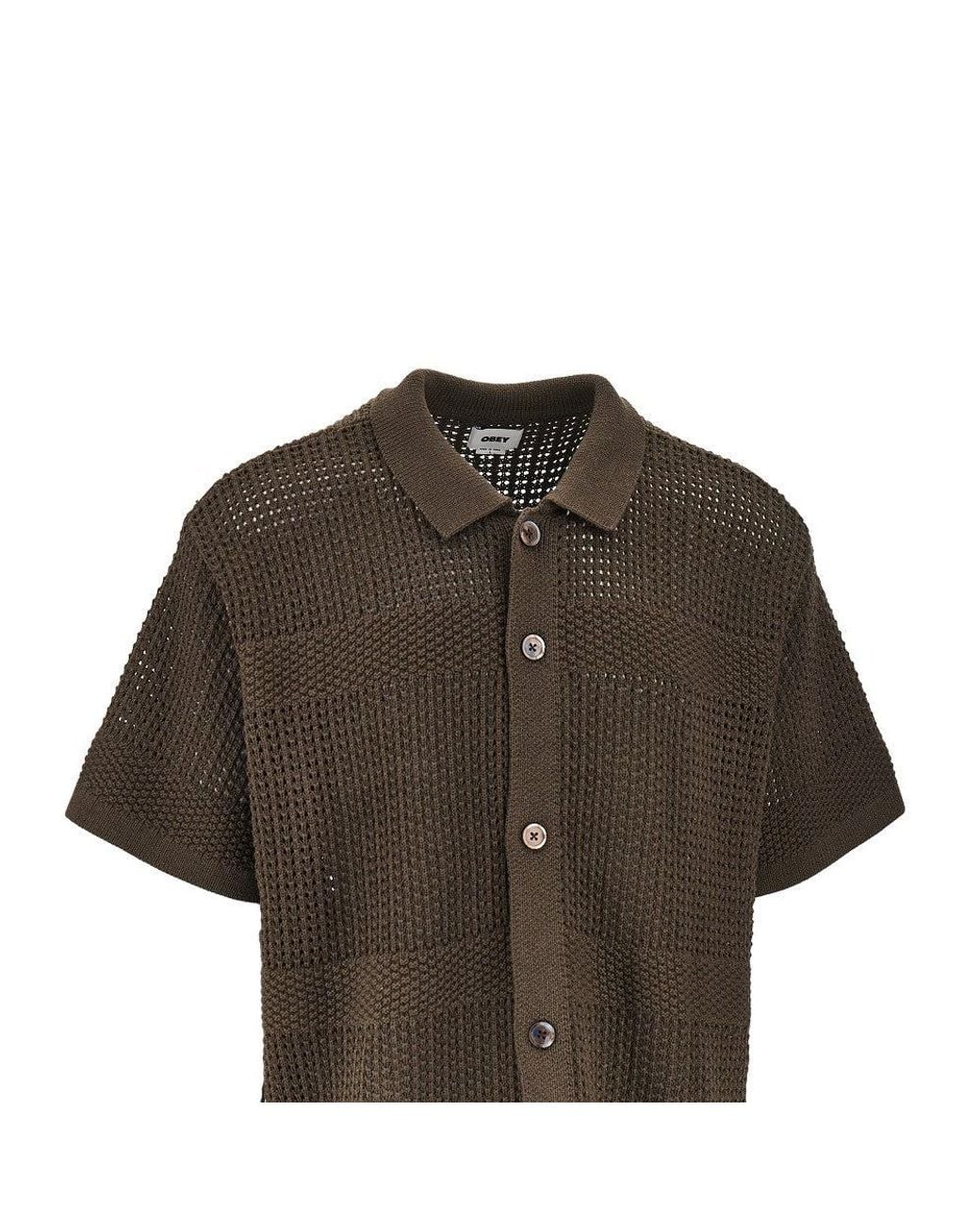 Obey Green 'Zach' Knitted Shirt for men