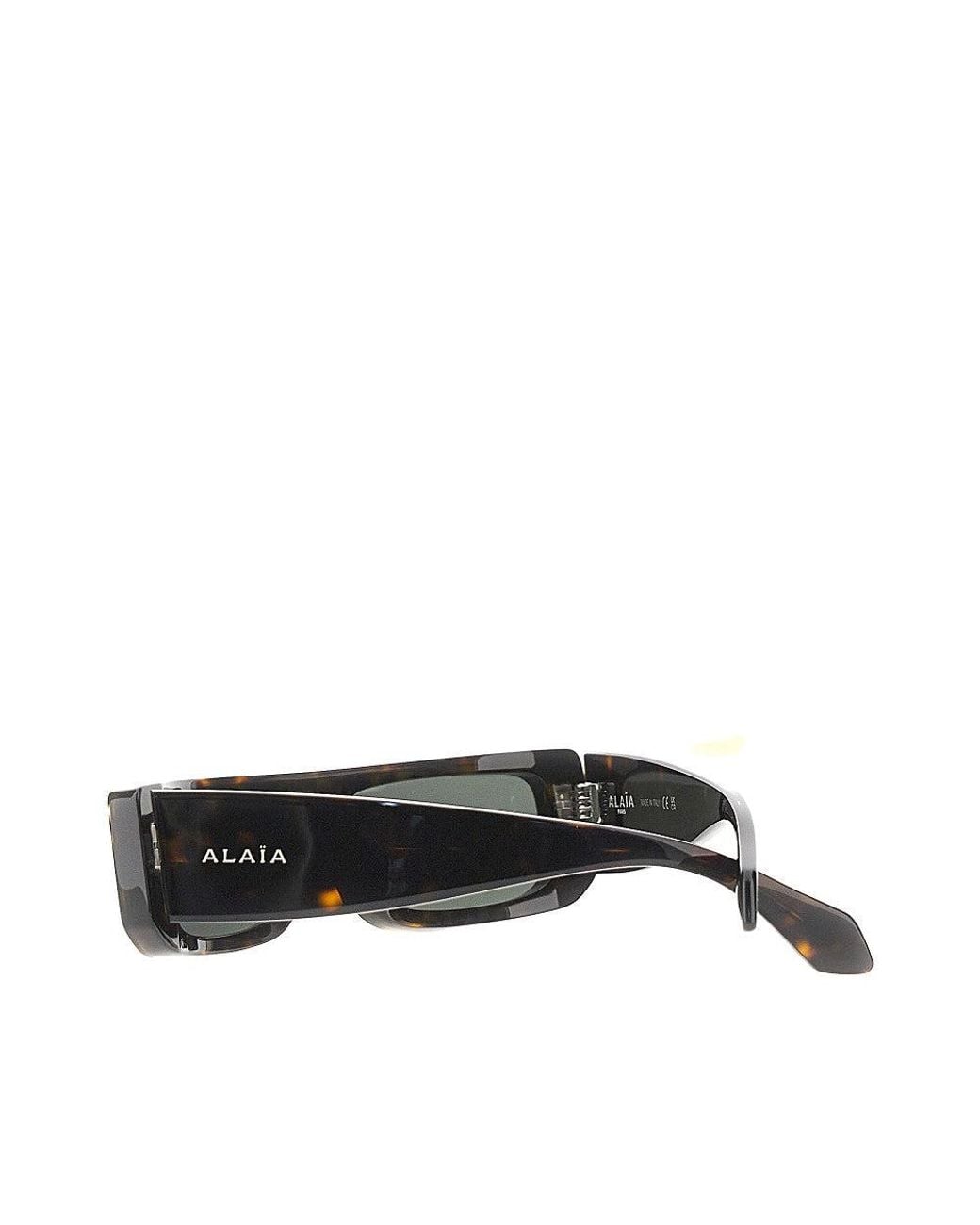 Alaïa Brown Rectangular Shield Sunglasses