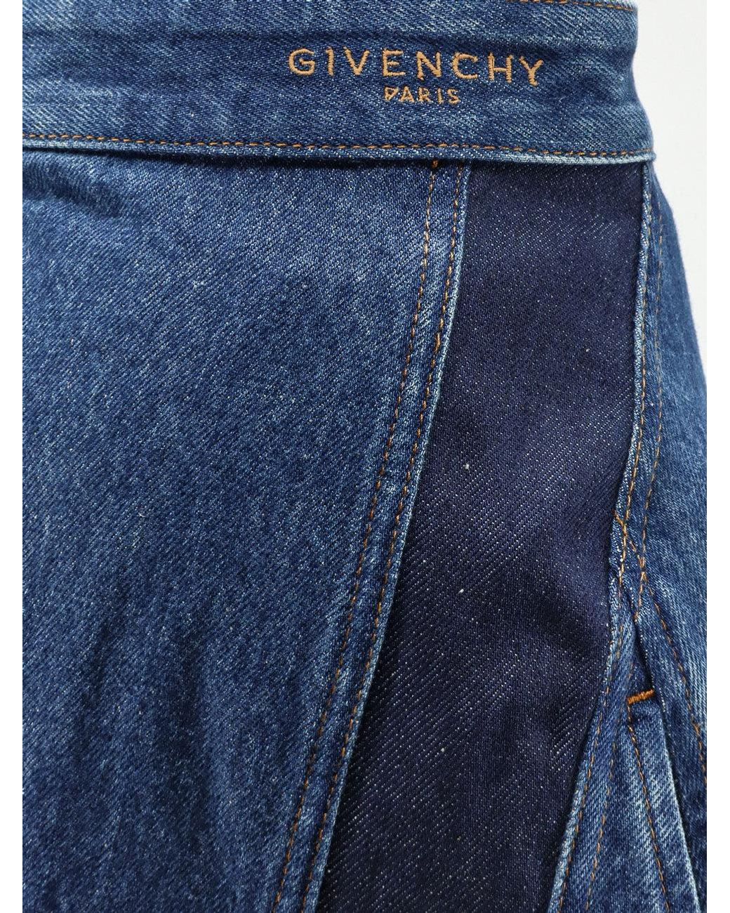 Givenchy Blue Cocoon Denim Mini Skirt