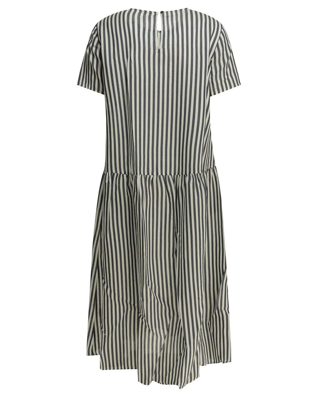 Apuntob Gray Cotton Silk Dress