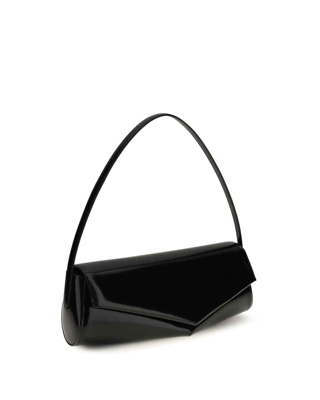 Jil Sander Black Kante Leather Shoulder Bag