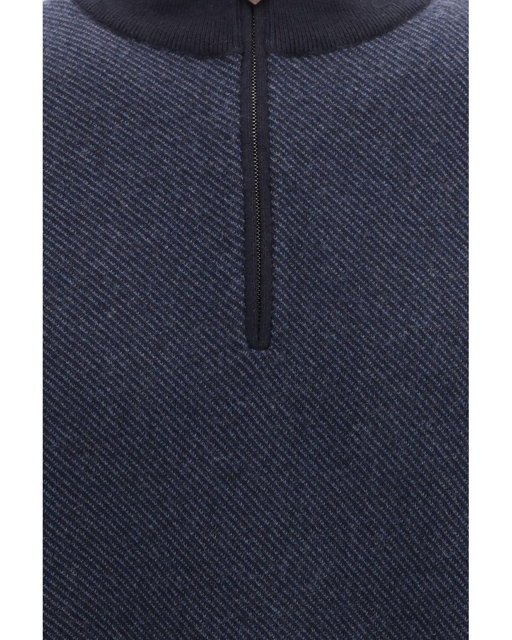 Loro Piana Blue Cashmere Sweater Roadster/Nightly Reserv. (Capra Hircus) for men