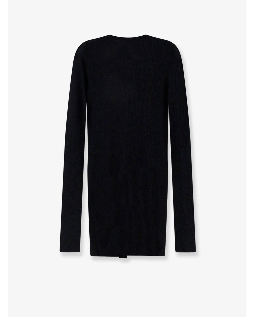 Rick Owens Black Viscose And Silk Blend T-Shirt for men