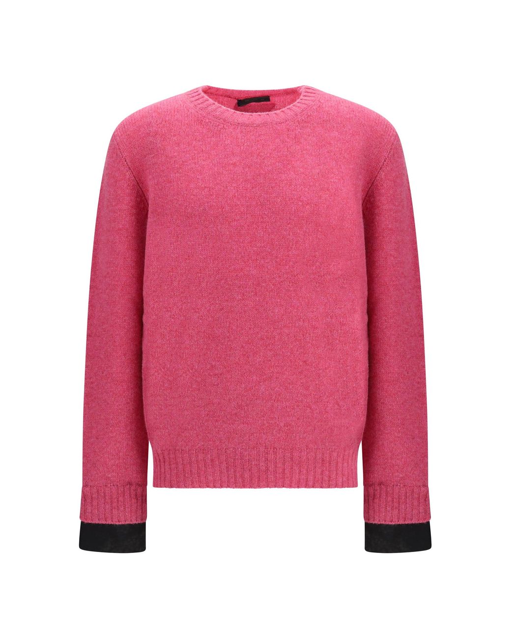 Prada Pink Shetland Wool Crewneck Sweater for men