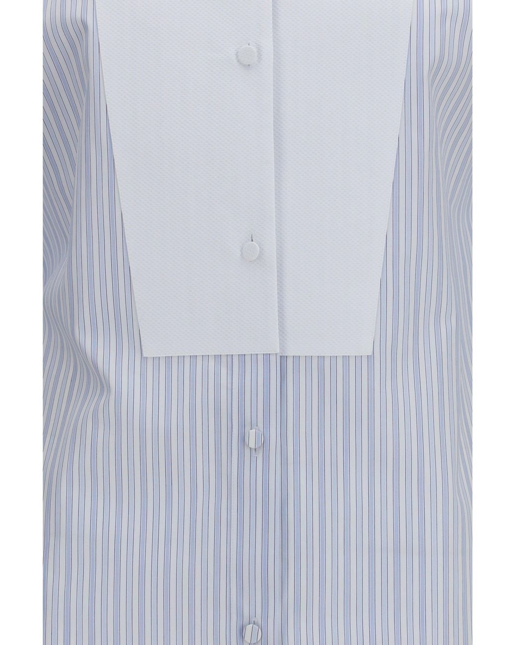 Tom Ford Blue Striped Shirt With Front Detail