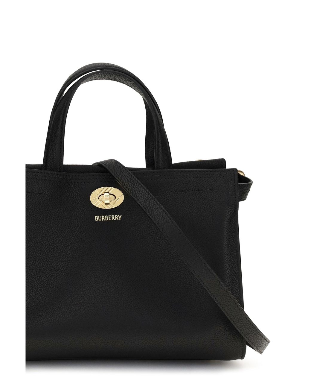 Burberry Black Mini Cotswolds Check Top Handle Bag