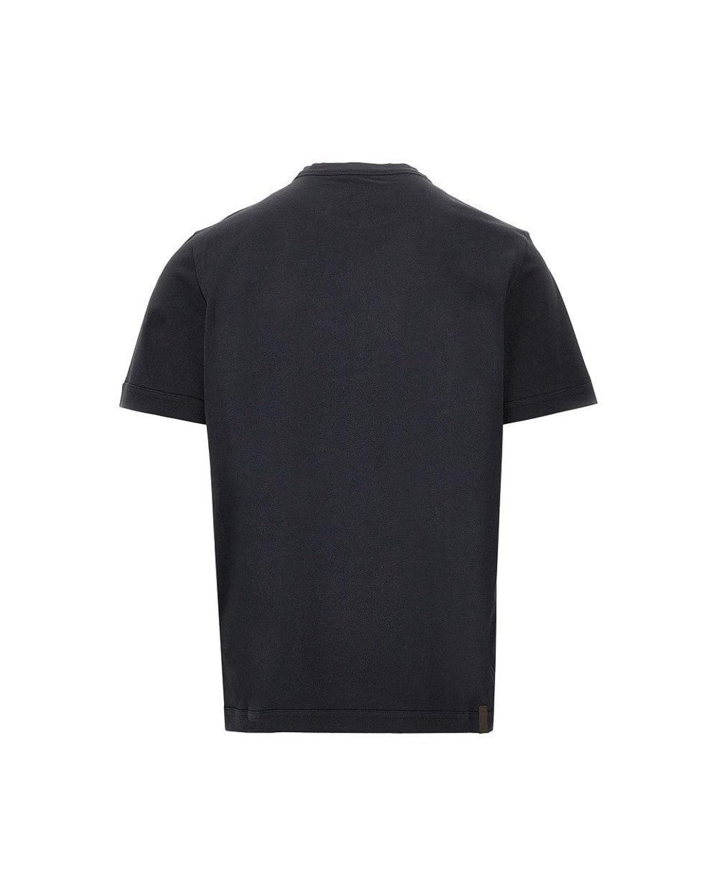 Moncler Black Cotton Jersey T-Shirt With Logo Patch for men