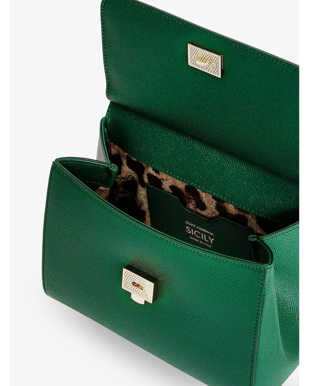 Dolce & Gabbana Green Dolce & Gabbana Sicily Leather Crossbody Bag