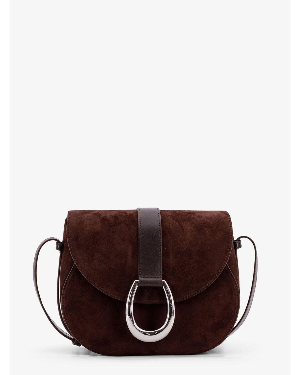 Staud Purple Bella Saddle Suede Crossbody Bag