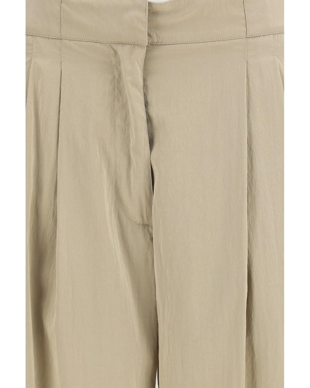 The Row Natural Iven Silk And Nylon Pants