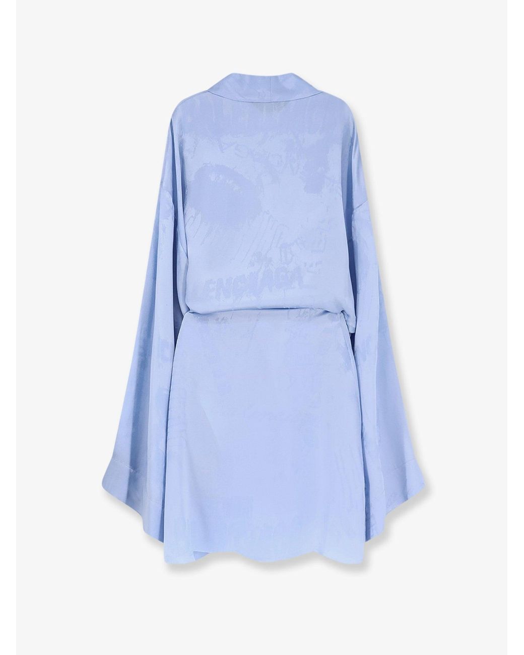 Balenciaga Blue Wrap Silk Mini Dress