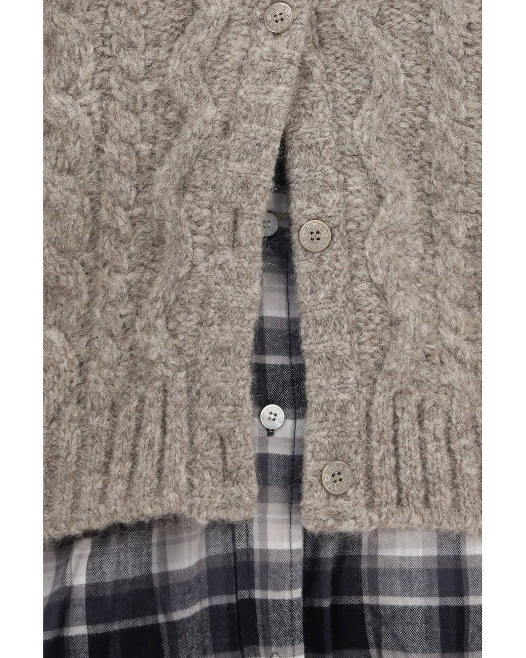 Acne Gray Cable-Knit Cardigan