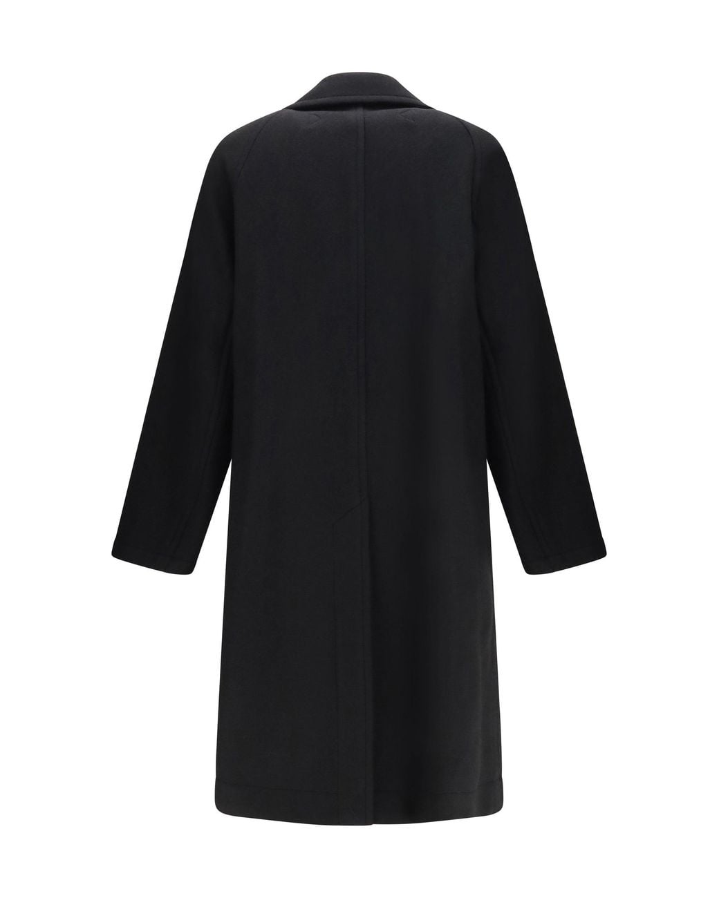 Lemaire Black Short Double-Breasted Wool Alpaca Coat for men