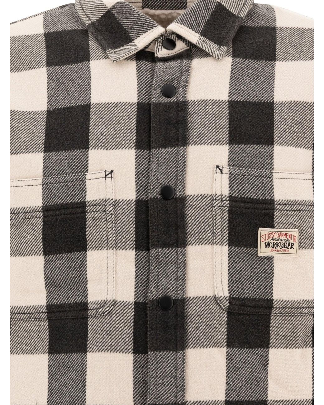 Stussy Black "Check" Overshirt for men