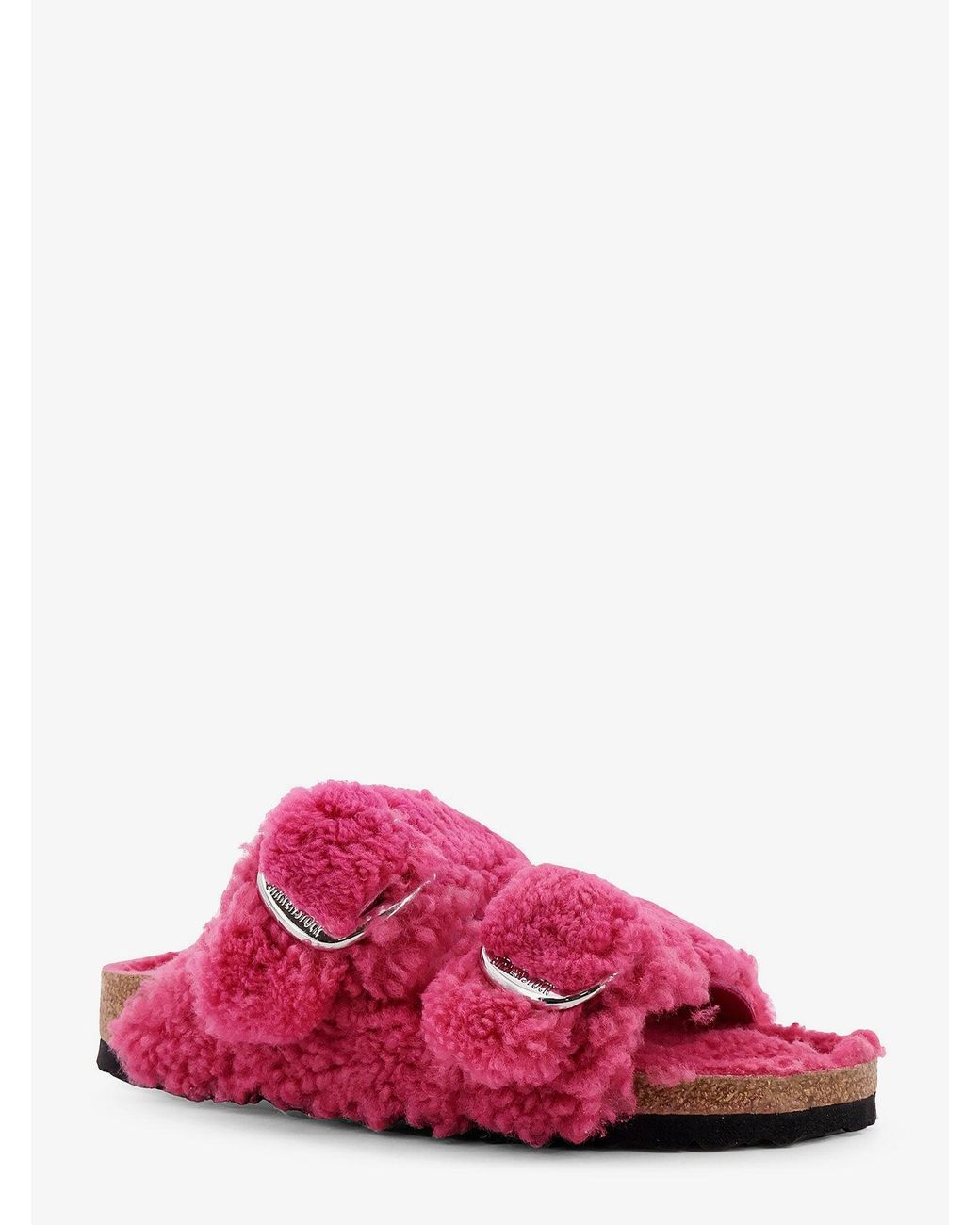 Birkenstock Pink Arizona Big Buckle Teddy Sandals