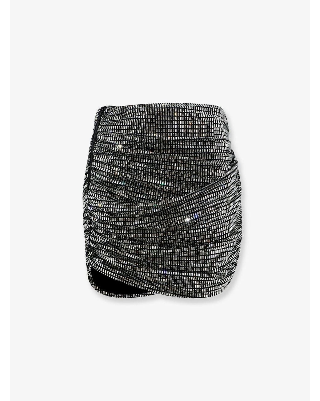 Self-Portrait Black Mini Skirt With Rhinestones