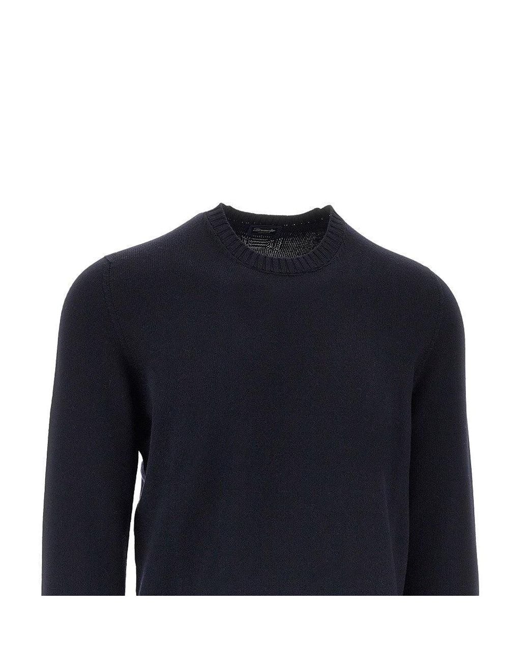 Drumohr Blue Merino Wool Knitted Sweater for men