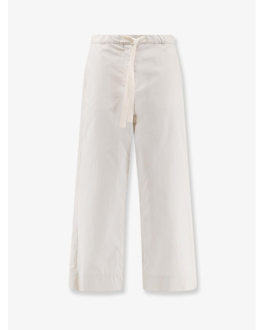 Max Mara White Smmargento Vissuto Cotton Trousers