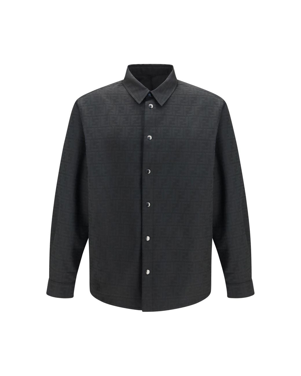 Fendi Blue Ff Jacquard Nylon Shirt for men