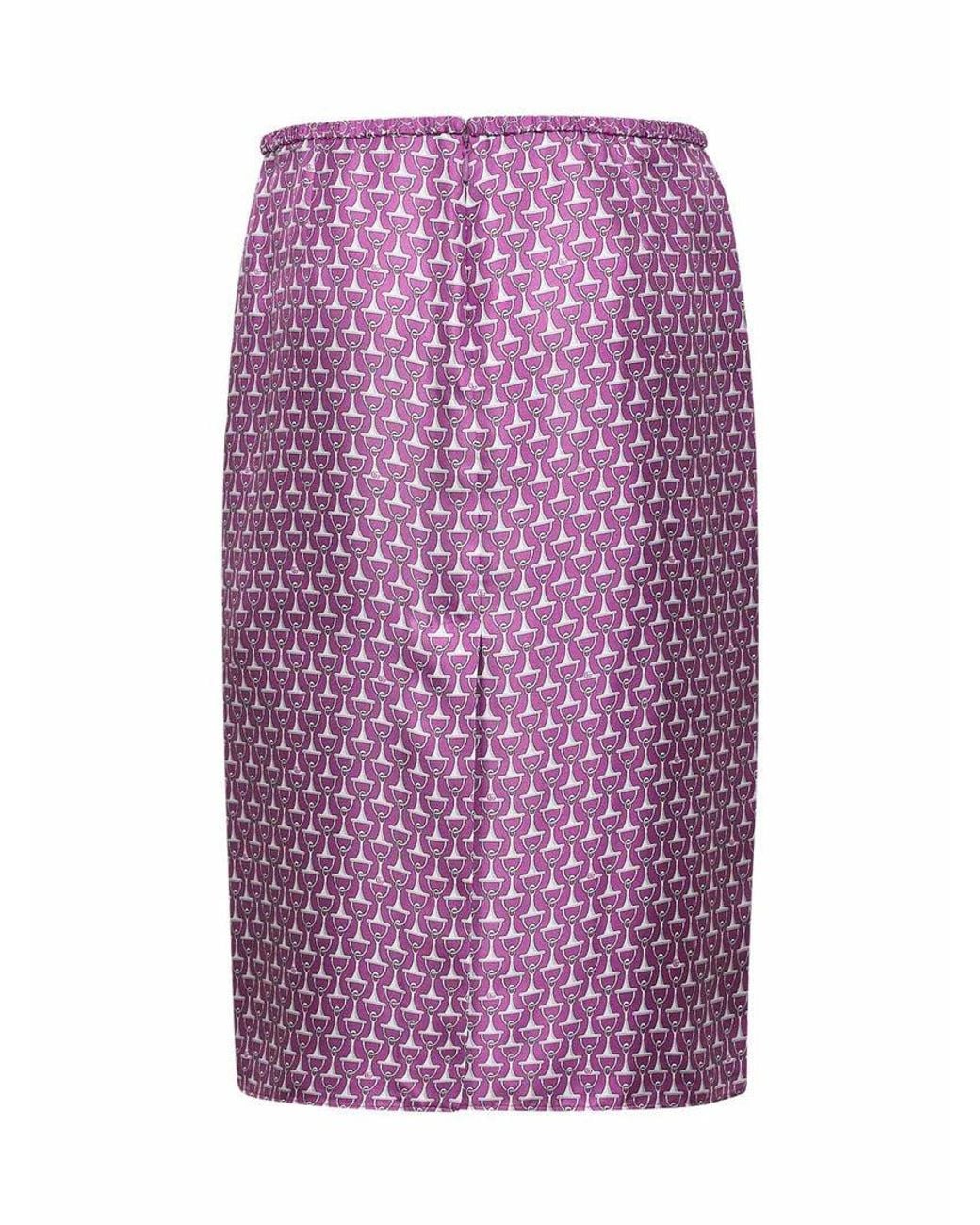 Gucci Purple Midi Silk Skirt