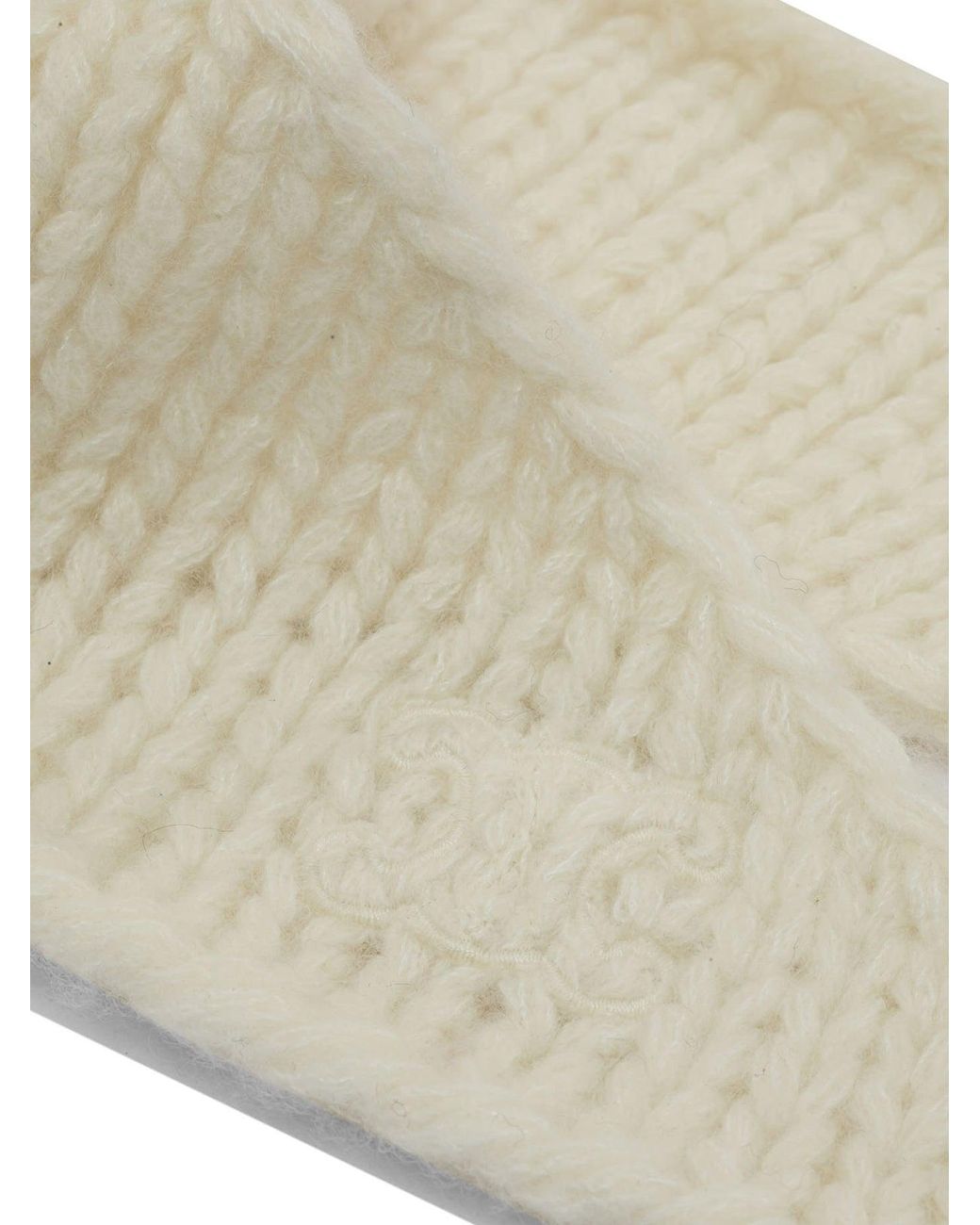 Céline White Wool And Cashmere Scarf