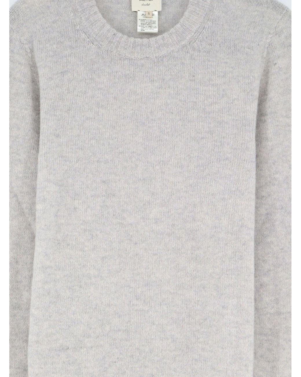 Alysi Gray Merino Wool And Cashmere Blend Sweater