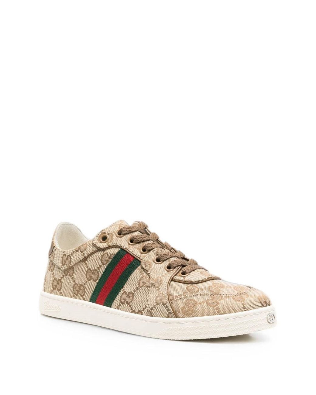 Gucci White Gg Canvas Sneakers