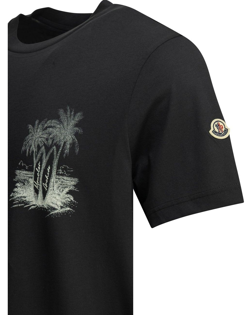 Moncler Black Crew-Neck T-Shirt for men