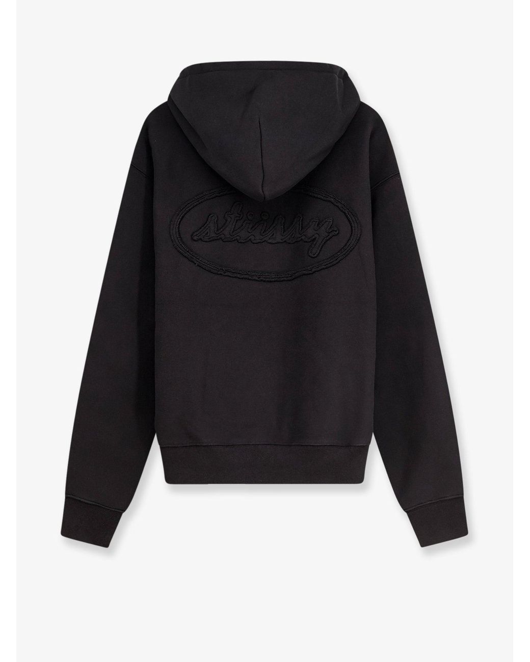 Stussy Black Cursive Applique Sweatshirt for men
