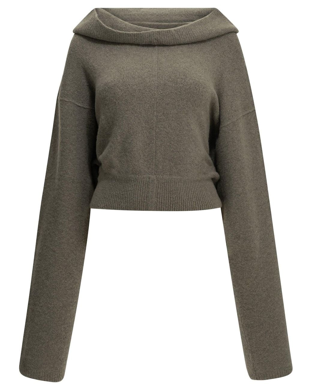 Rick Owens Green Cashmere-Blend Hooded Sweater