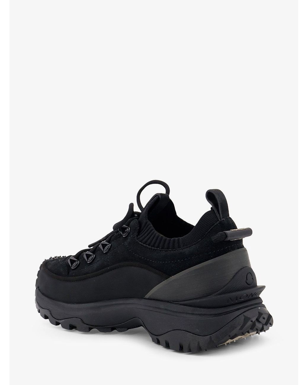 Moncler Black Trailgrip Lite3 Nubuck And Suede Sneakers