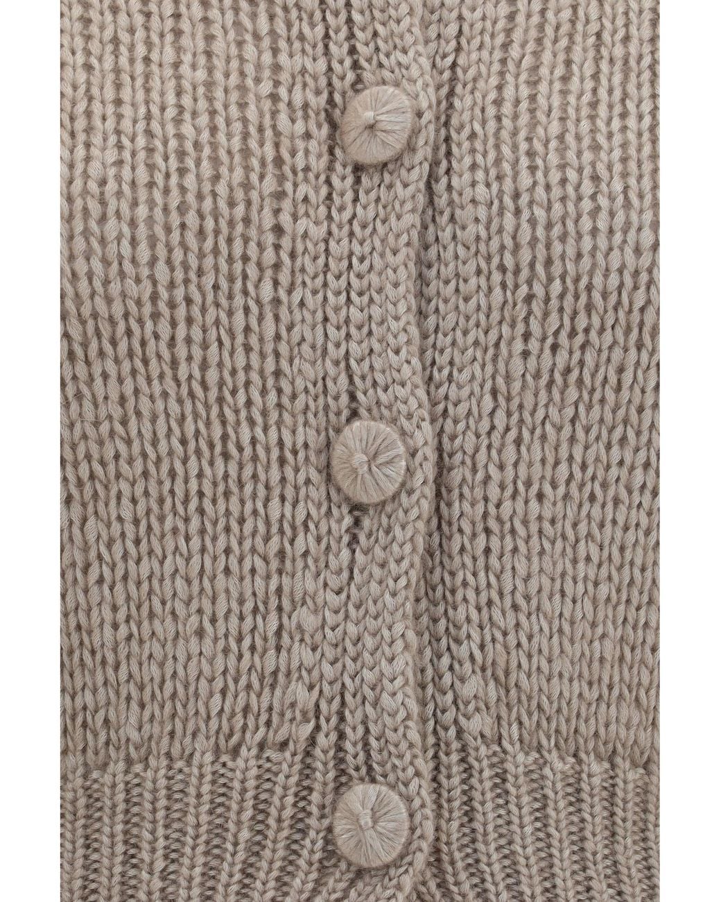 Forte_forte Brown Chunky Knit Cardigan Mandorla