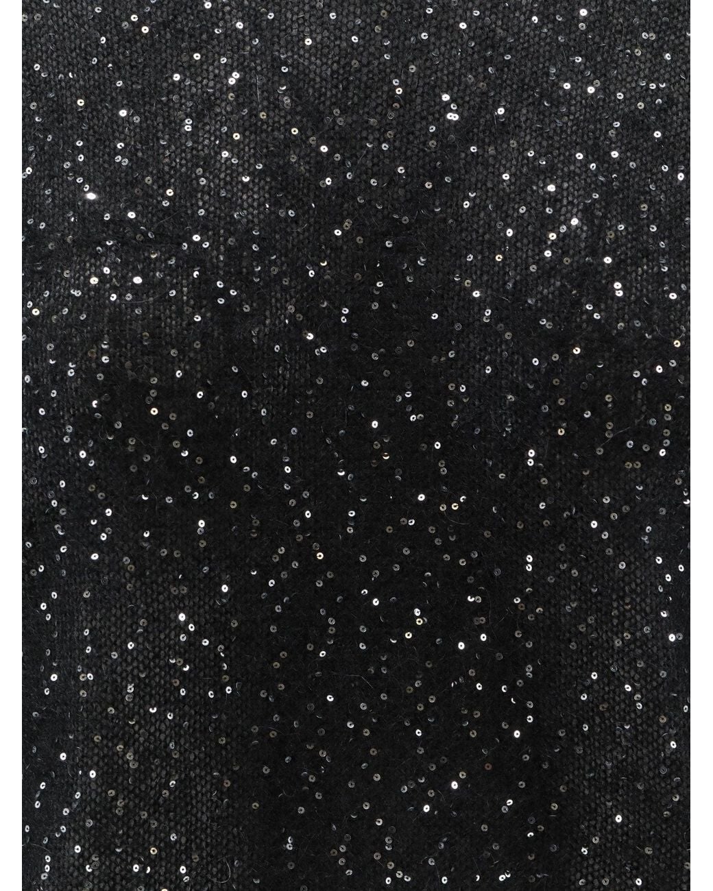 Nude Black Mohair Blend Sweater With Sequins