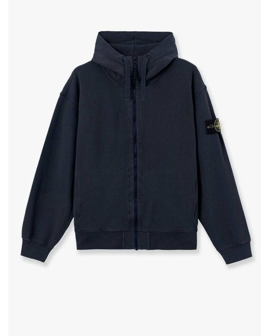 Stone Island Blue Oversize Biologic Cotton Sweatshirt With Zip for men