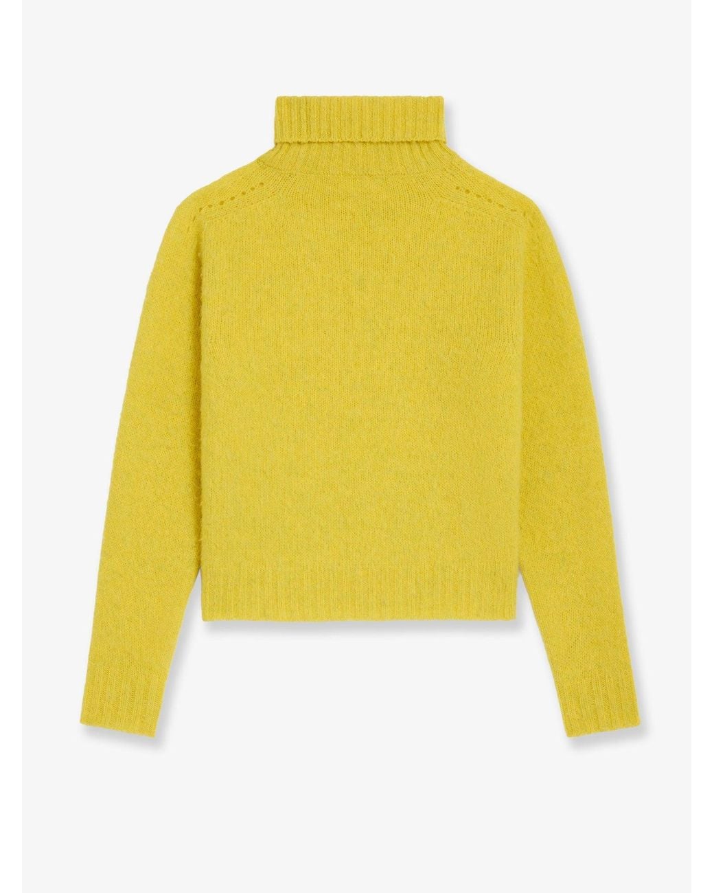 Céline Yellow Wool Turtleneck With Triomphe Embroidery