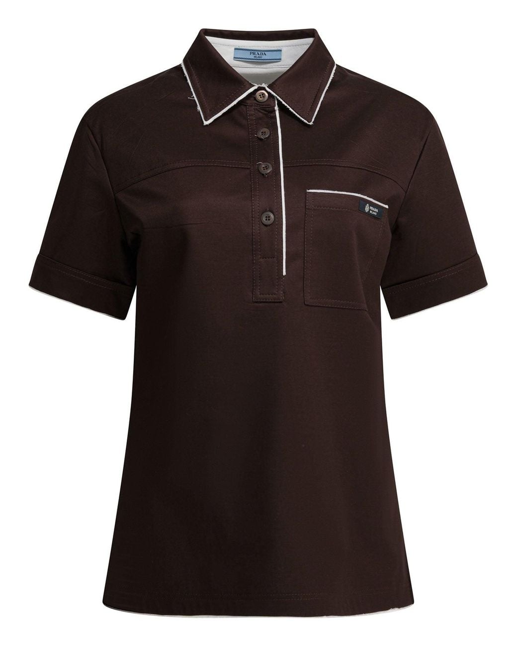 Prada Black Lisle Thread Polo Shirt