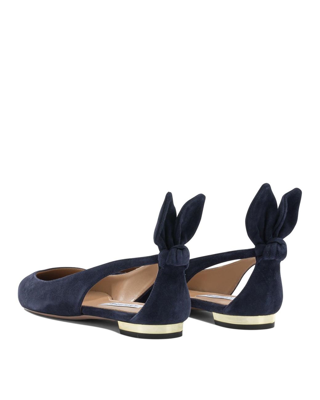 Aquazzura Blue "Bow Tie Ballet" Bellet Flats