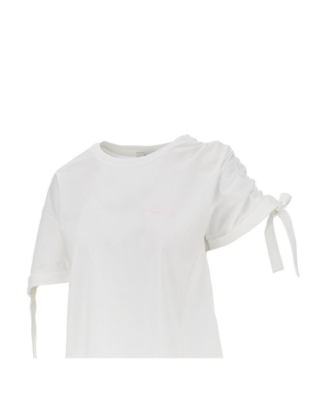 Givenchy White Jersey T-Shirt With Logo Embroidery