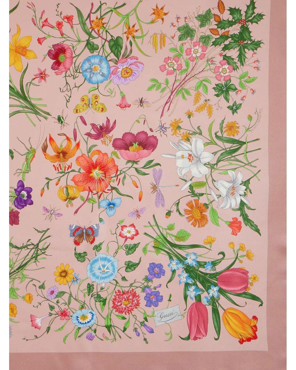 Gucci White Flora Silk Foulard