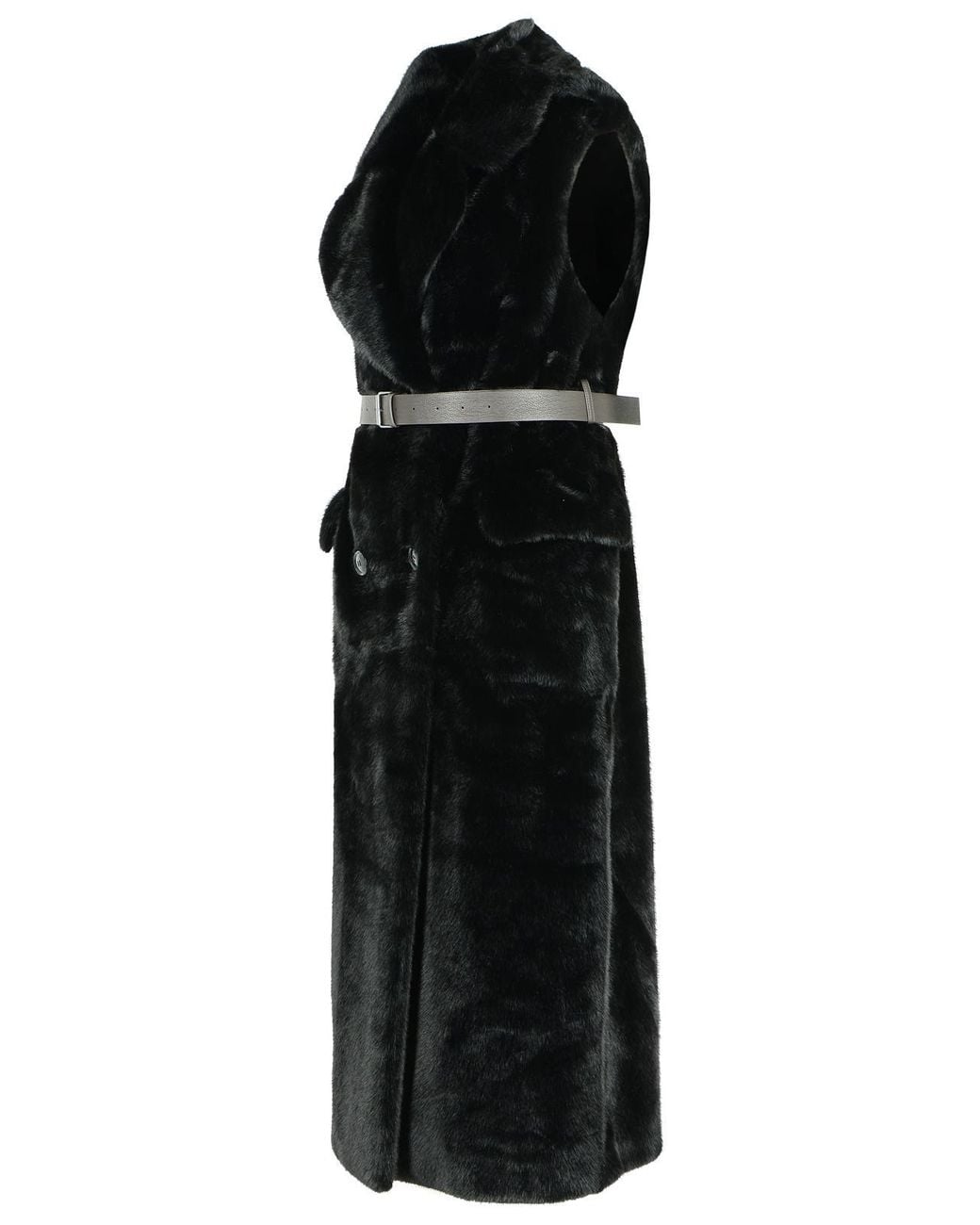 P.A.R.O.S.H. Black Faux Fur Coat