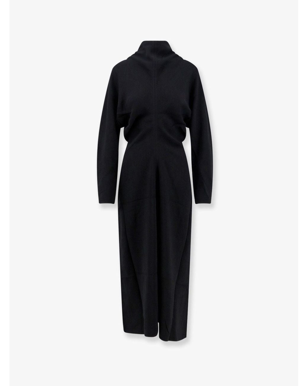 Totême Black Viscose Dress With Scarf