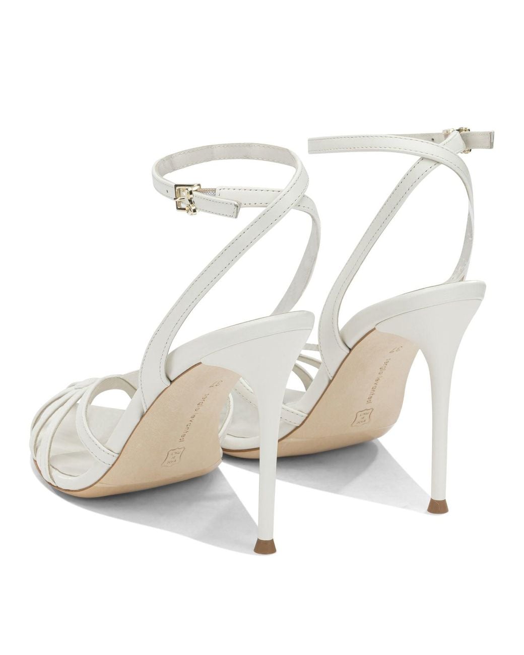 Sergio Levantesi White Leather Sandals