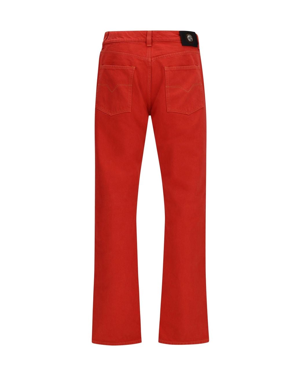 Versace Red Straight-Leg Cotton Denim Jeans for men