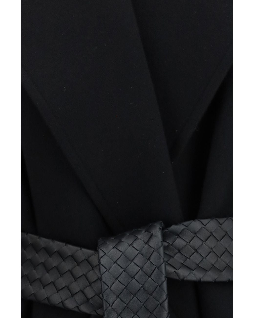 Bottega Veneta Black Long Wool And Cashmere Coat