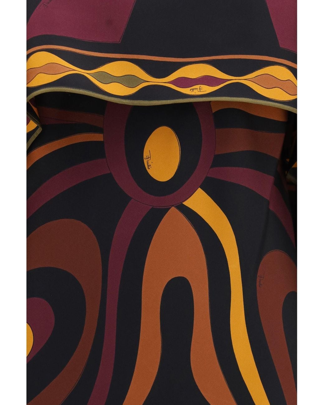 Emilio Pucci Metallic Silk Dress With Shoulder Cape Bordeaux