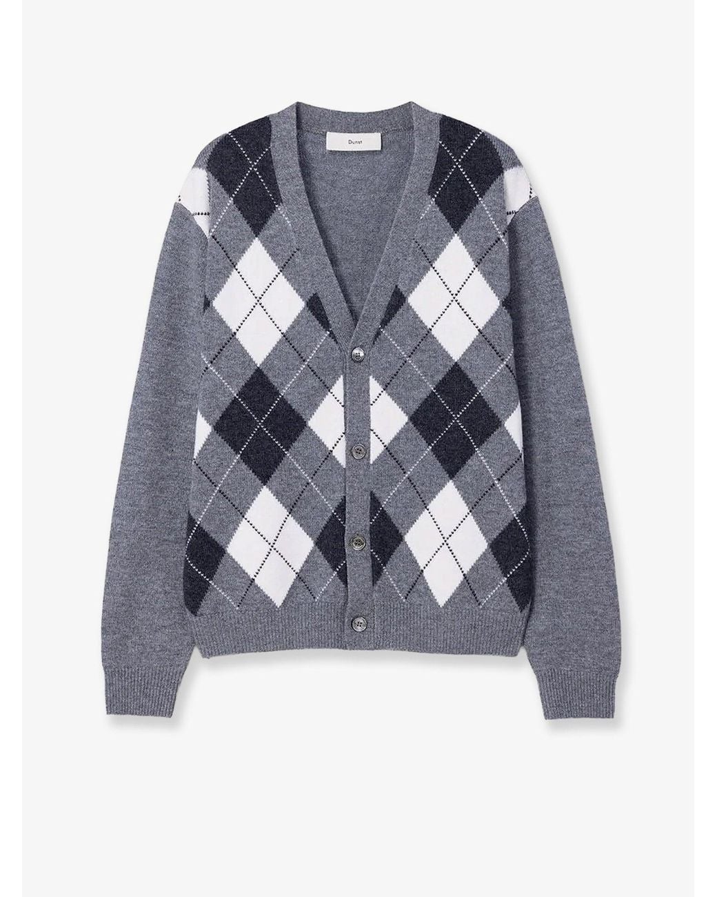 DUNST Blue Wool Cardigan for men
